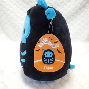 Squishmallow Tegan The Cow Skeleton Blu 20 Cm - Peluche Halloween 2022 Con Etichetta